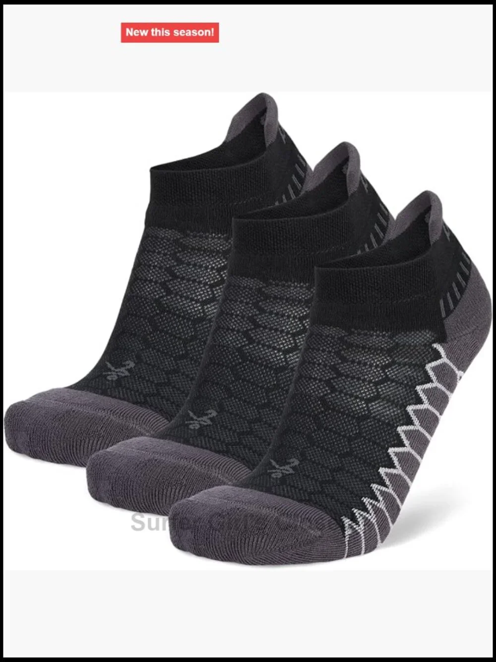 Unisex 3 Pack No Show Tab Athletic Running Socks